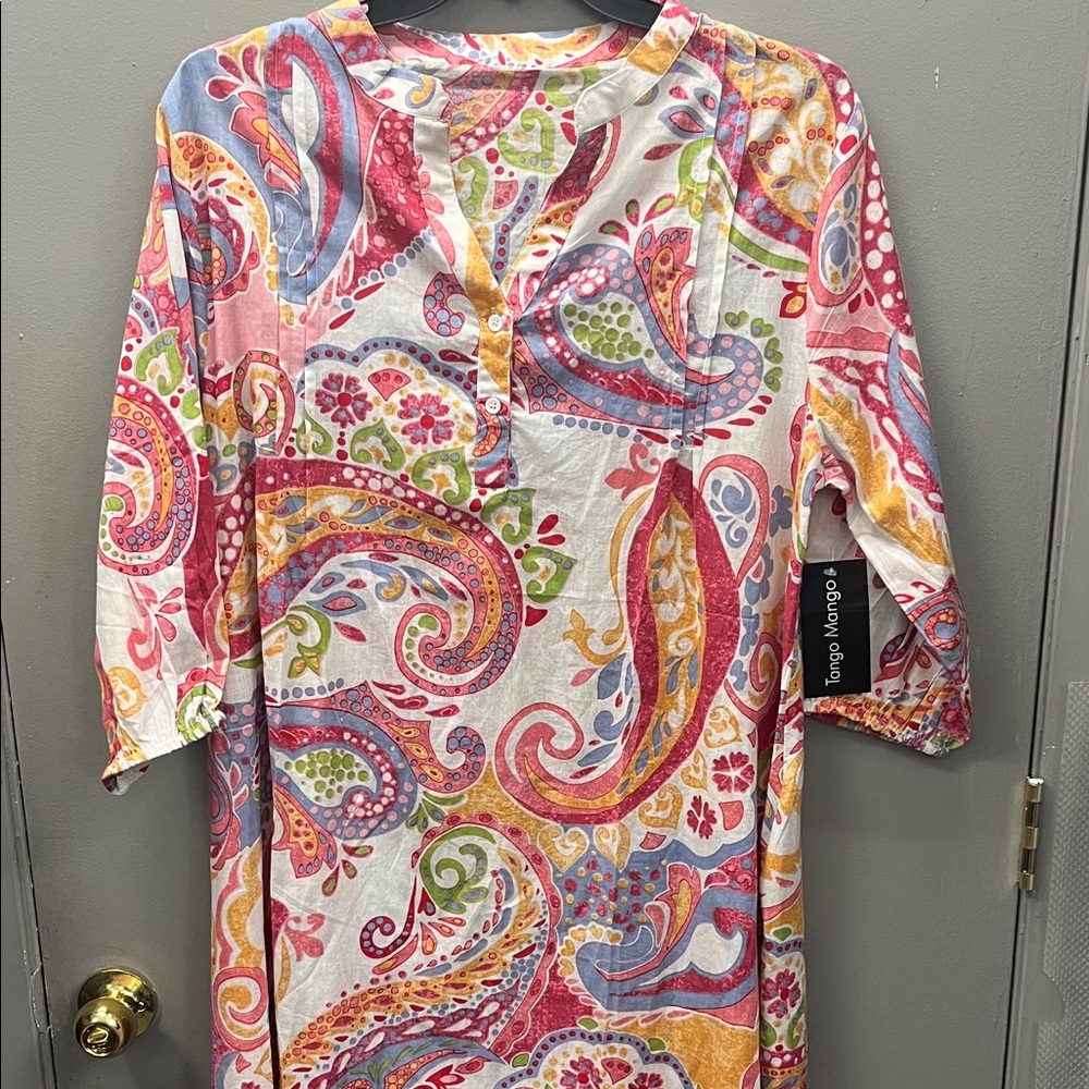 Colorful Paisley Print Dress/Cover-up